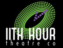 11th Hour Theater company lime green, black and purple logo